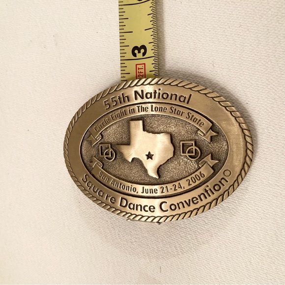 Bronze 55th National Square Dance Convention Belt Buckle - Picture 3 of 5